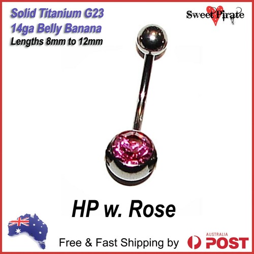 Titanium G23 Solid Banana 14ga Body Piercing Jewellery Bar Ring Belly Navel - 第 14/24 張圖片