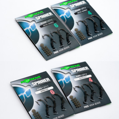 KORDA NEU Spinnerhaken Abschnitte Kurve oder Krank Stachel/Stachellos - Karpfenangeln  