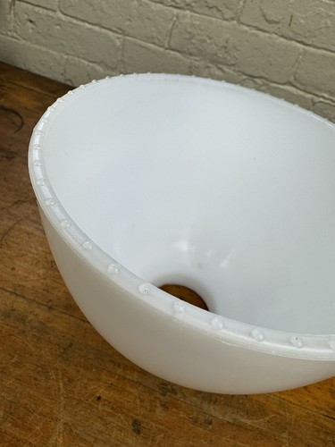Vintage Milk Glass Light Shade 6 1/8" diameter, 4 3/4"H NO chips 2 1/4" Fitter - Picture 9 of 9