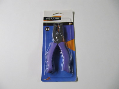 NEW FISKARS SMALL CIRCLE HAND PUNCH PURPLE LEFT OR RIGHT HANDED SOFT ...
