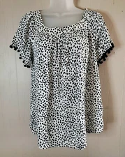 I.N. Studio Ladies Top, Petite Medium, Black And White