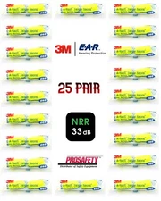 3M EAR Noise Reduction 33db Foam Disposable EAR PLUGS Shooting Sleep Aid 25 PR