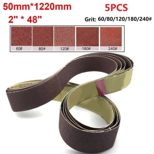 50x1220mm Coarse Fine Grinding Abrasive Sanding Belts 5pcs Grit 60 240 - Picture 2 of 8