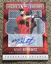 2014 Elite Extra Mike Strentz Franchise Futures Red Auto /799 Angels NRMT/MT