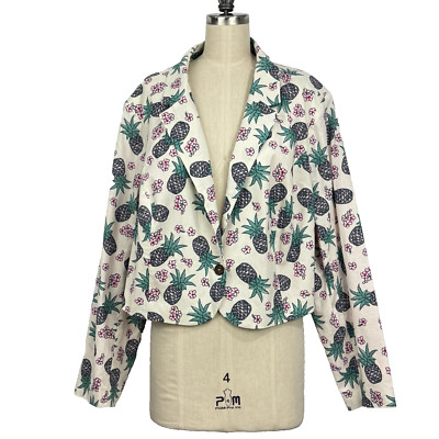 Modcloth Jacket Pineapple Lasting Impression Blazer Plus Sz 3X Single Button
