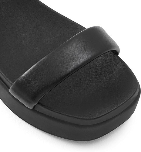 ALDO Tisdal sandalo con zeppa plateau punta aperta cinturino posteriore nero US 7 EUR 37,5 - Foto 6 di 11