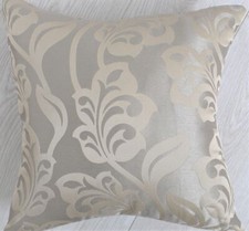Luxury Satin Fabric Leaves Cushions Including Inner pad - Latte - LAB-138