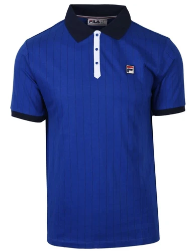 FILA Men's BB1 Classic Vintage Polo Shirt Short Sleeve Collared Stripe Top S-4XL