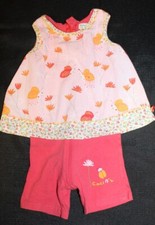 Girls BABY MINI by Catimini pink bug 1 piece romper Size 6 months
