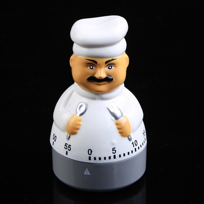  1pc Kitchen Timers Cartoon Chef Shape Plastic Count-down Timer Cook Helper