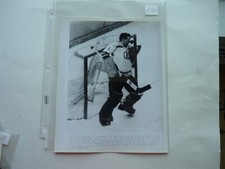 1964 ORIGINAL PHOTO HOCKEY 8X10  EDDIE JOHNSTON GOALIE  BOSTON BRUINS BIG SAVE 