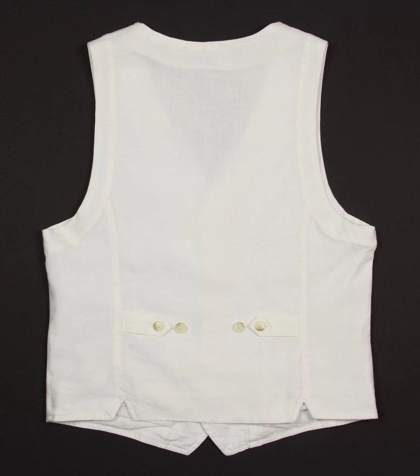 Men's PERRY ELLIS White Linen Vest S Small NEW NWT Nice! - Image 4 of 4
