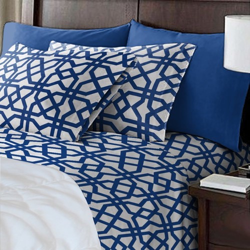 JUEGO DE SÁBANAS DE CAMA SÚPER SUAVE DE DISEÑO DE ENREJADO DE JARDÍN DE 6 PIEZAS - Imagen 17 de 24