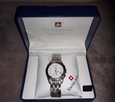'SWISS PULSE' MENS, DESIGNER, WRISTWATCH. NEW WITH TAGS AND BOX. FOR SALE.