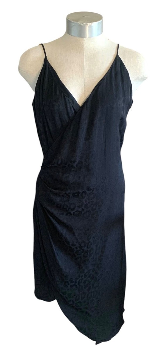 target black slip dress Scribble Dot Print Stretch Plisse Wrap Dress  Tibi Official