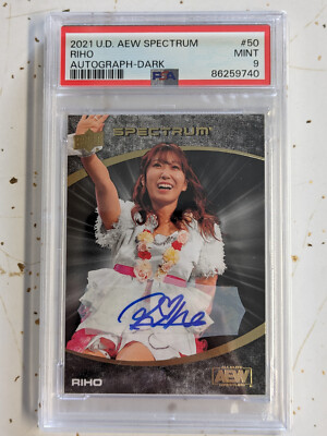 2021 Upper Deck AEW Spectrum Riho Dark Auto 11/25 PSA 9