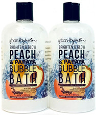 2 Bottles Urban Hydration 16.9 Oz Brighten Glow Peach Papaya Bubble Bath