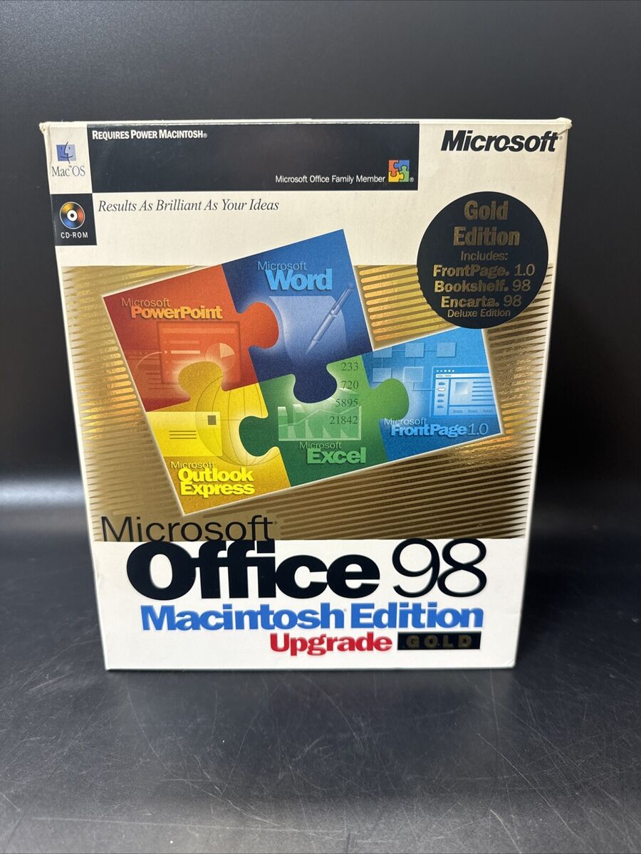 Microsoft Office 98 Macintosh Edition Upgrade Gold Edition Microsoft Office 98 Macintosh Edition Upgrade Gold Edition