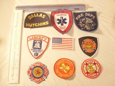 Fire Rescue Patch Collection Fire Fighter Ambulance Rescue Collectors 9 Patches for display only ...