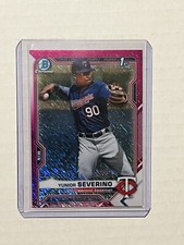 YUNIOR SEVERINO 2021 Bowman Chrome Fuchsia Refractor RC 116/199 Twins