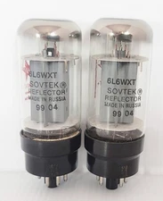 Pair Sovtek 6L6WXT Power Tubes Hickok Tested