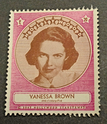 Vanessa Brown 1947 Hollywood Screen Movie Stars Stamp Trading Card