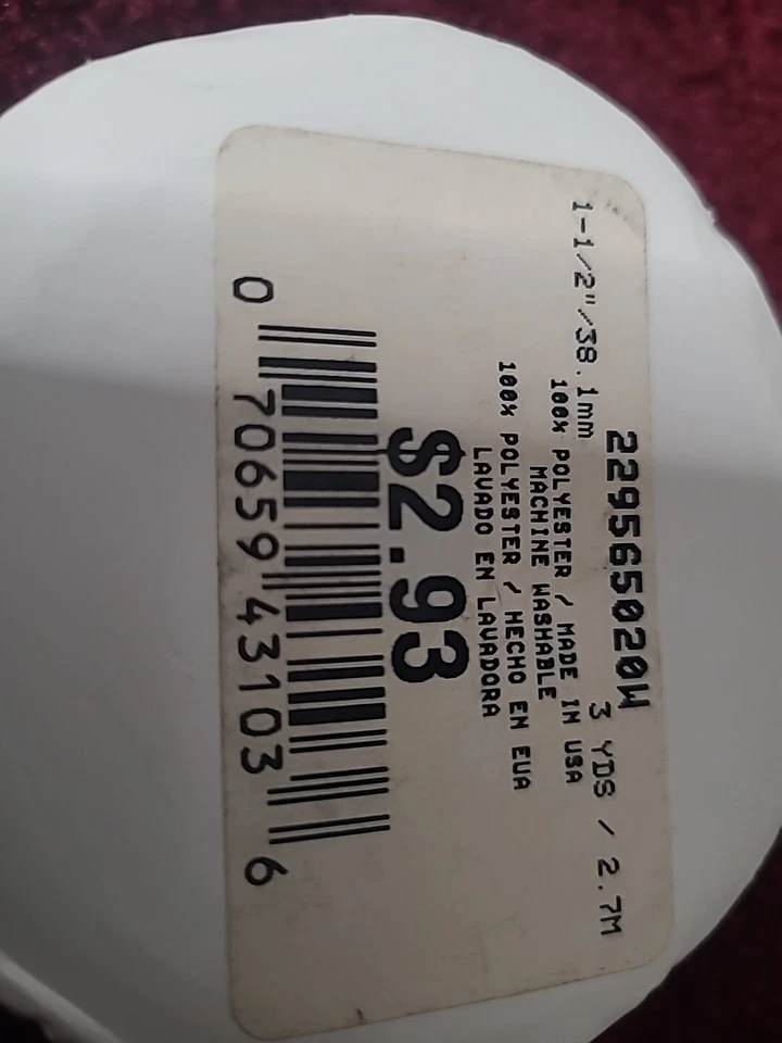 Daisy Kingdom Navidad Azul Jean Cinta de Peluche Borde 1.5" Ancho 3 Yardas Carrete De Colección Foto 4 de 4