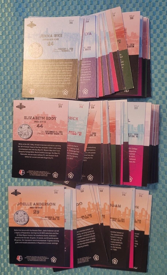 2023 NWSL Parkside Volume 2 Base Singles (PYC: 181-320) - Image 2 of 2