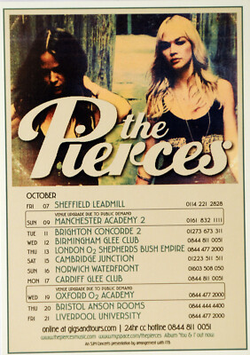 THE PIERCES TOUR FLYER CARD - 2011 YOU & I TOUR ALLISON & CATHERINE PIERCE