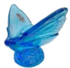 Fenton Blue Topaz Carnival Glass Butterfly - 3"