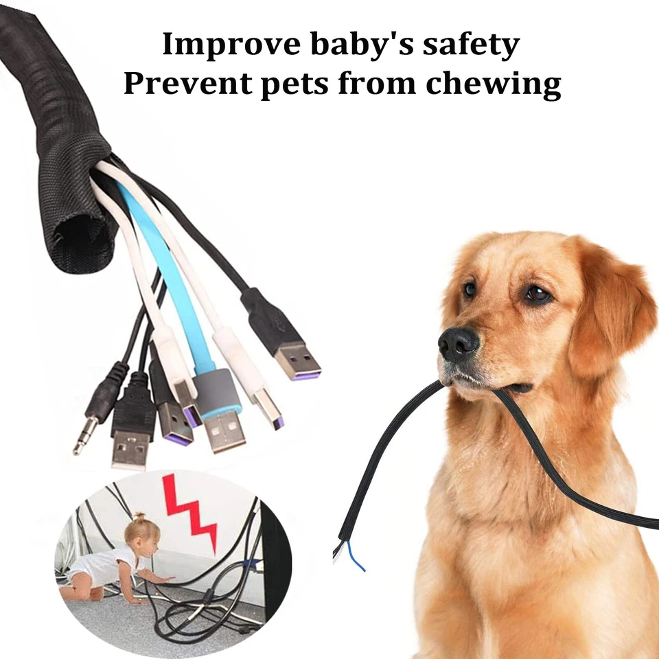 Protector de cable de telar de cable con funda dividida trenzada Foto 3 de 4