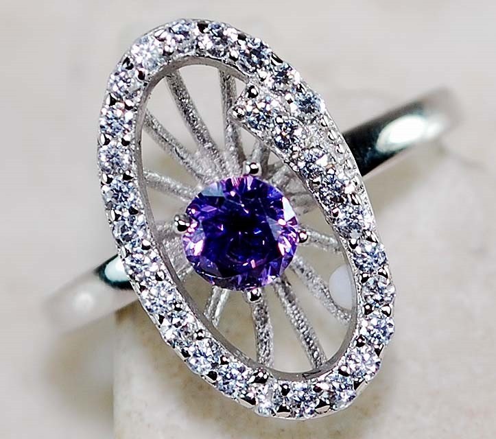 1CT  Amethyst 925 Solid Sterling Silver Ring Jewelry Sz 6 L1-8