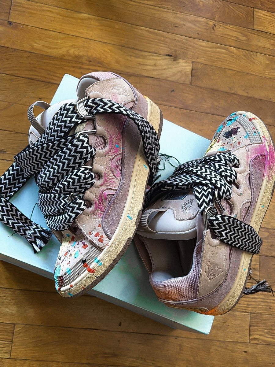 Gallery Dept. x Lanvin Curb Paint Drip Sneakers - Pink | eBay