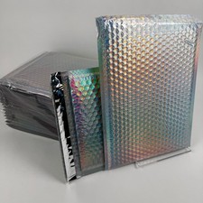 8.5" x 11" Usable Space Holographic Metalic Bubble Mailer Padded Envelopes