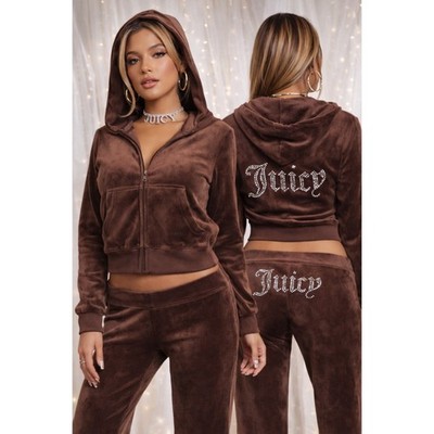 Juicy Couture Brown Sugar Velour Tracksuit Set Rhinestone Y2K NWT
