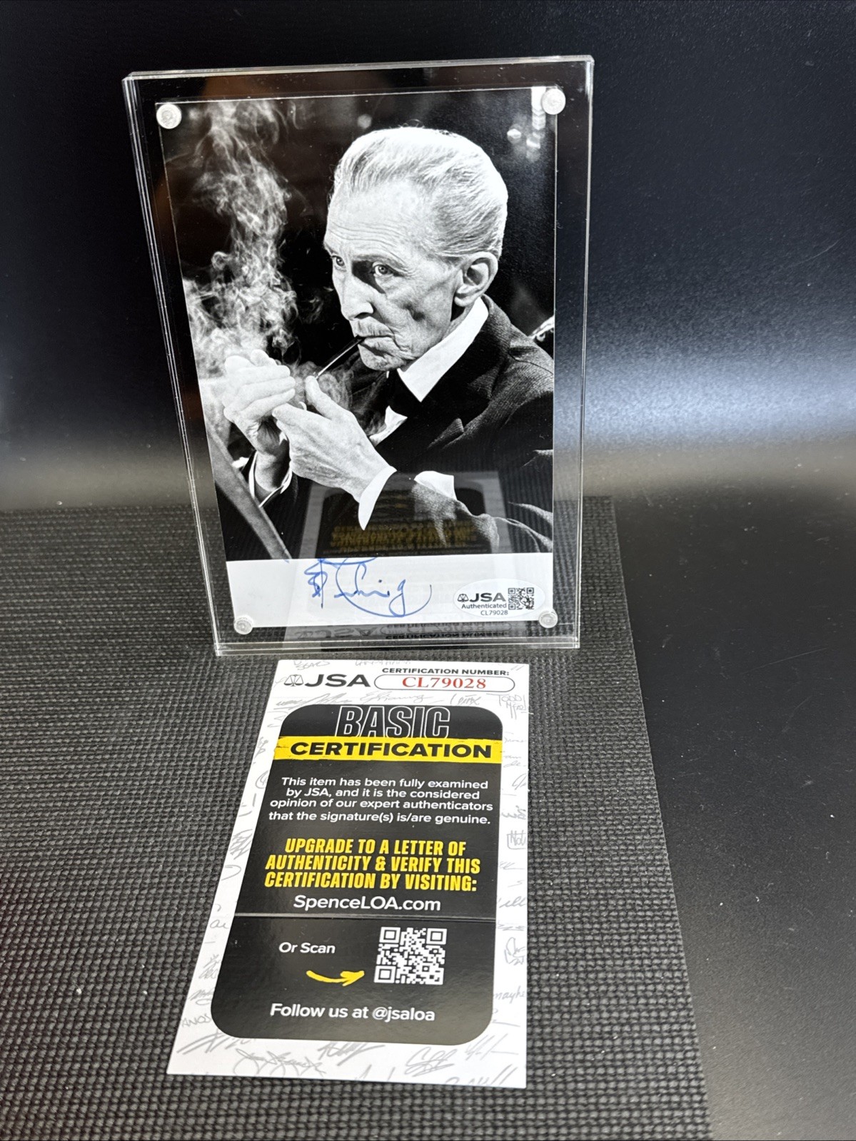 Peter Cushing Signed Autograph Photo Star Wars Actor  3 1/2” X 5 1/2”  JSA COA