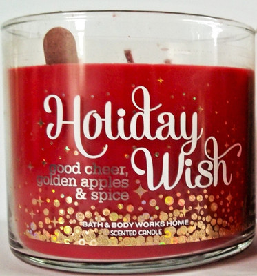 Bath Body Works Home HOLIDAY WISH 3 Wick Candle, 14.5 oz.,  NEW