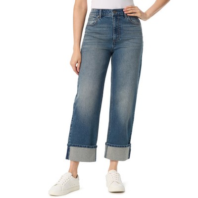 Gloria Vanderbilt Women's Swan Series High Rise Cuffed Jeans 16 Dark Wash NWT