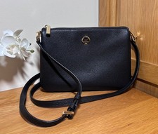 Kate Spade Kayla Small Triple Compartment Black Leather Crossbody Bag RRP £329