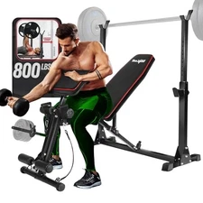 YES4ALL ADJUSTABLE WEIGHT BENCH RACK, 800LBS WORKOUT BENCH - Scratch & Dent