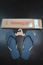 Havaiana square toe black sparkle flip flops, size UK 8 EUR 43/44, Brand new