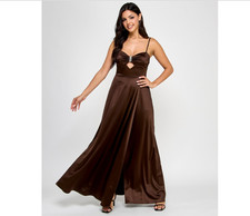 Jump Juniors' Embellished Satin Sweetheart Gown, - Chocolate NWT G098
