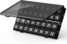 Monthly Pill Organizer Once a Day - 30 Box - Easy to Black