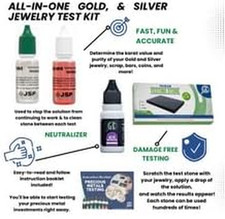 Gold/Silver Acid Tester Kit 10K 14K .999 .925 Sterling Testing Stone...