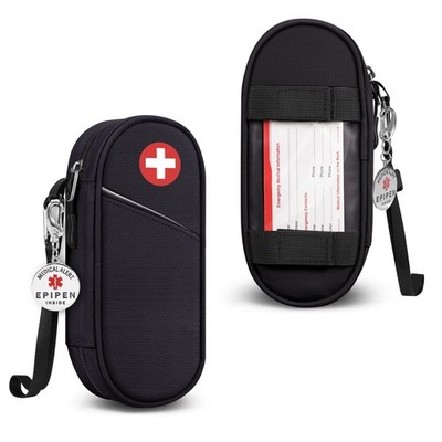 SITHON EpiPen Medical Carrying Case Insulated with Alert Small, Black