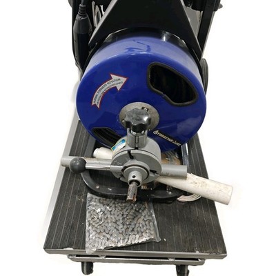 50 ft Electric Drain Cleaner with Power Feed, Blue Drum, Accessory SLIGHTLY USED