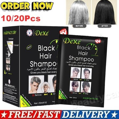 10/20Stk Black Hair Shampoo in 5 Minuten Schwarze Haare für Graue Haare abdecken