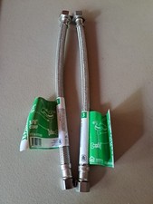 2 NEW Faucet Connector, Stainless Steel, 3/8 Compressionx1/2 FIPx12-In  751638