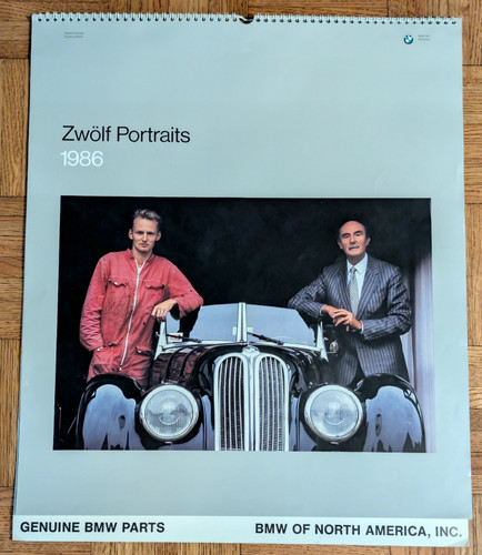 Vtg 1986 BMW Zwolf Portaits Calendar 23" x 18"