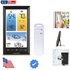 Home Weather Station with Vertical Full-Color Display, Wireless Outdoor Therm...